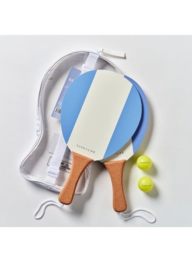 Sunnylife Vintage Beach Paddles La Mer Med Blue – Kids Outdoor Beach Paddle Set, Fun Water and Sand Game Toys for Pool, Beach, and Backyard Summer Play - Image 3